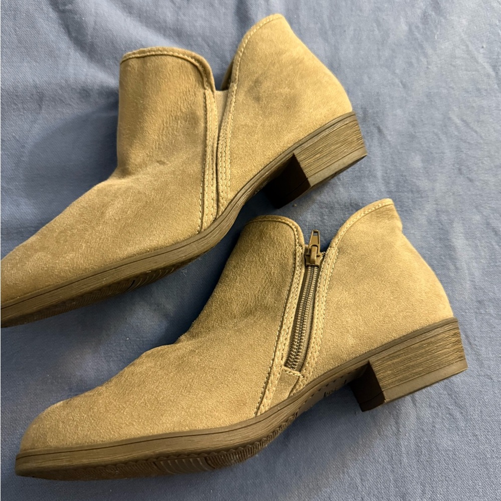 Time and Tru Tan Chelsea Ankle Boots with Zipper